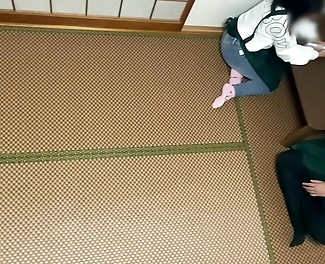 Jizz-Soaked Jap Slut Gets Massaged in the Break Room by Her Boss - I Cum in Her Pussy!
