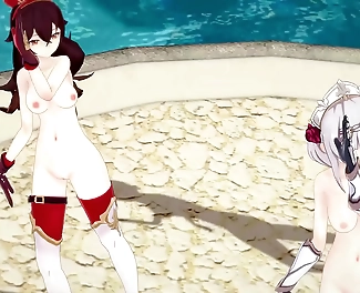 J-babe Noelle Ambers Dazzling Dance in Genshin Impact! ~ Con Calma MMD