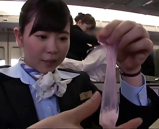 JAV Airline Stewardess in Barely-There Underwear Teases Pussy Straddle on Big Ass Hospitality Flight