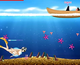 JAV Hentai Game: Topless Bikini Diver Makes Him Cum Over 6 Times