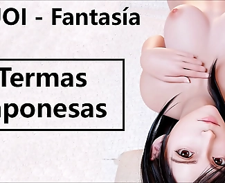 JOI Hentai Heaven: Japanese Hot Springs with Sultry Spanish Voiceover