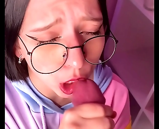 JAV Princess in Glasses Takes Down Her Panties for a Luscious Blowjob After Class