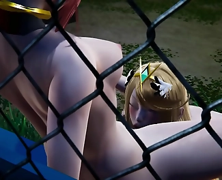 JAV Cuties Mythra and Pyra Get Steamy in Xenoblade Chronicles 2 Lesbian Action!