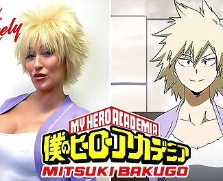 MILF goddess Ryan Keely channels her inner Mitsuki Bakugo, gets wet and messy on her bush